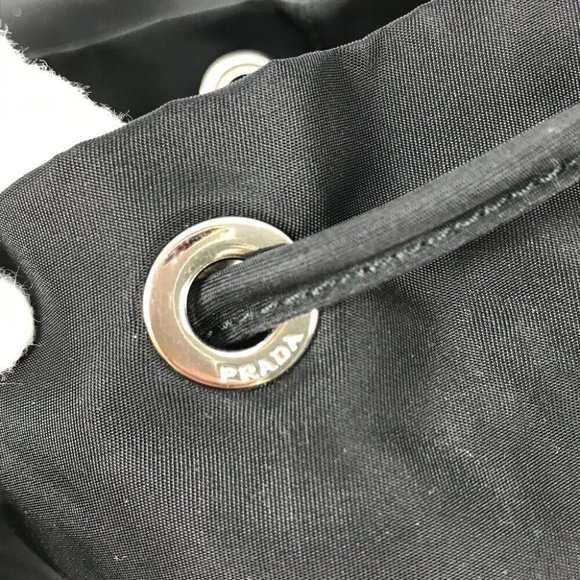 PRADA Logo Plate triangle logo backpack bag Nylon / Leather Black main image 15